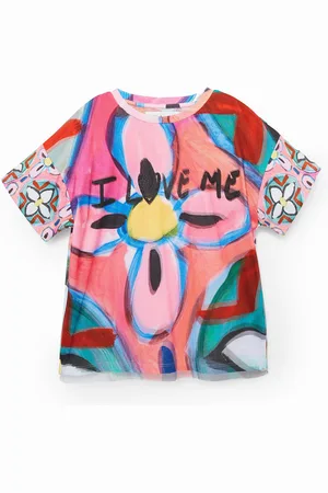 Desigual Maglietta fiori dipinti