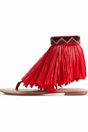 Desigual Sandalo basso con frange Stella Jean