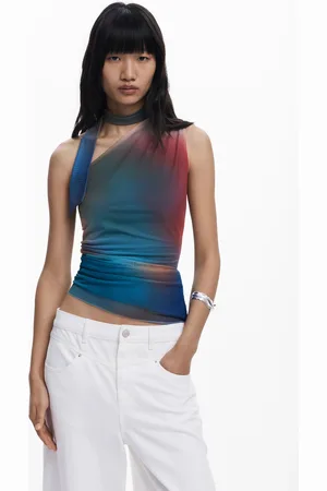 Desigual Maglietta con scollo annodato