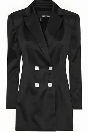 ROTATE Abito blazer in raso nero