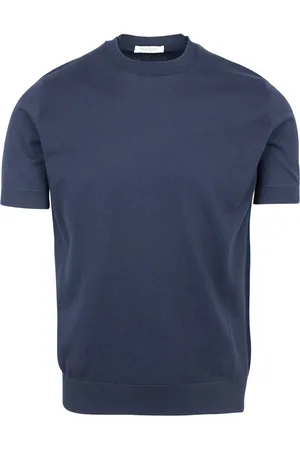 Paolo Pecora T-shirt in maglia fine blu navy