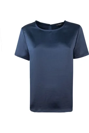 Max Mara T-shirt in raso jersey blu