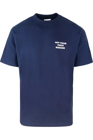 Drôle de Monsieur T-shirt Slogan blu