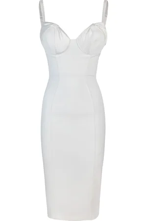 Elisabetta Franchi Abito in crêpe con fiocchi in raso bianco