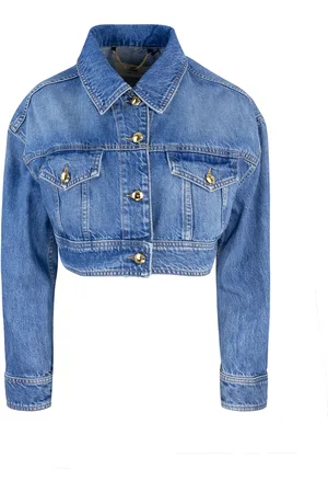 Elisabetta Franchi Giacca corta oversize in denim