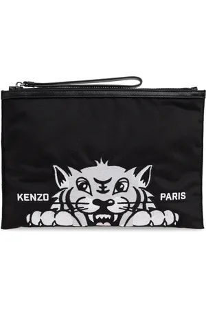 Kenzo Pochette nera con ricamo Tigre