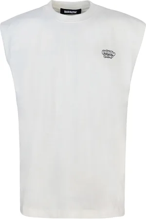 BARROW Canotta boxy bianca con stampa