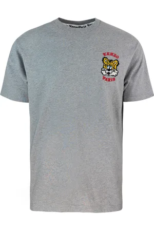 Kenzo T-shirt grigia con ricamo