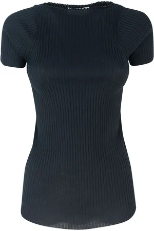 Sportmax T-shirt Lastra a coste nera