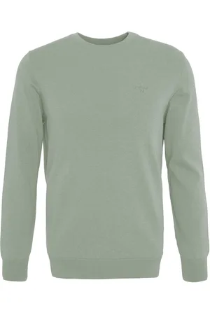 Barbour Maglione girocollo in cotone Pima agave green