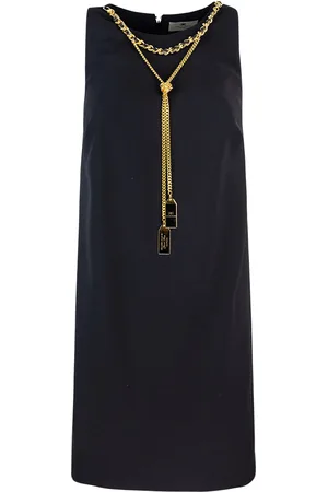 Elisabetta Franchi Miniabito boxy in crêpe con collana