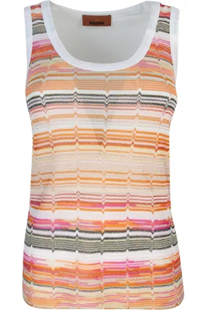 Missoni Canottiera con inserto in maglia motivo greca lamé
