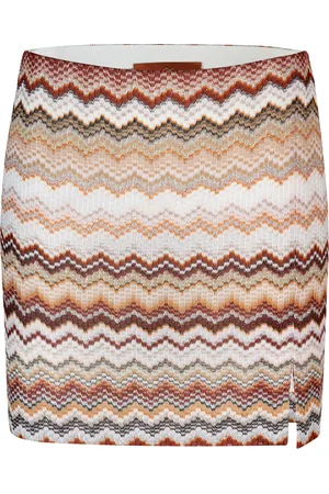 Missoni Minigonna con motivo zig zag seghettato lamé e spacchetto