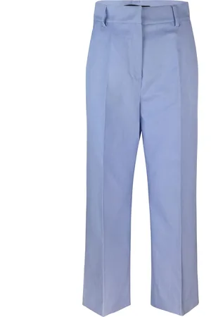 Max Mara Pantalone Zircone azzurro in tela
