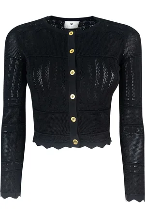 Elisabetta Franchi Cardigan in maglia con ricami à jour