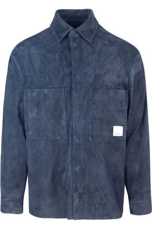 Emporio Armani Camicia blu in suede