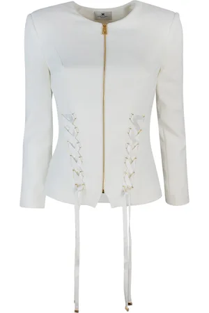 Elisabetta Franchi Giacca in crêpe con lacci criss-cross