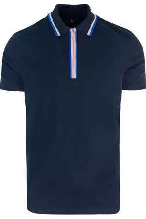 Paul Smith Polo con zip blu
