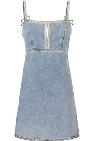 Self-Portrait Mini abito in denim grigio