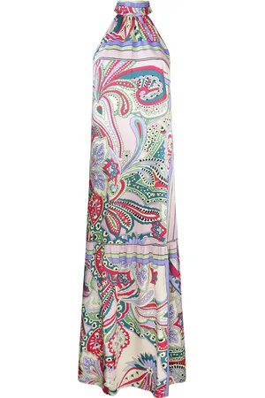 Liu Jo Abito lungo in raso multicolor