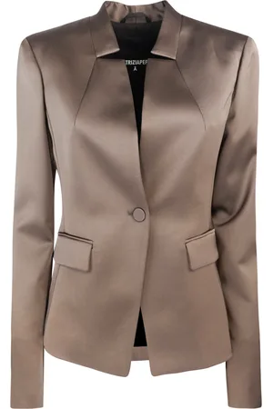 Patrizia Pepe Giacca slim fit in raso marrone