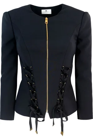 Elisabetta Franchi Giacca in crêpe con lacci criss-cross