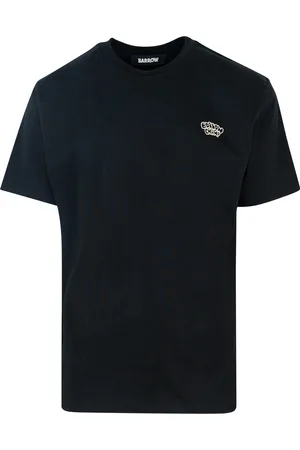 BARROW T-shirt nera girocollo con stampa