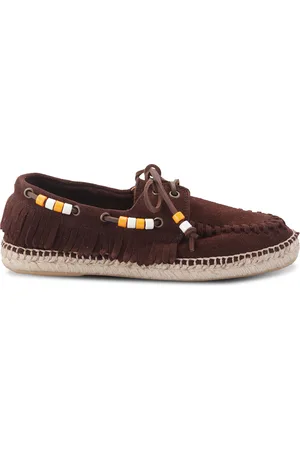 Lagoa Mocassino Nautico con frangia e perline Suede