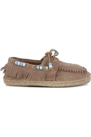 Lagoa Mocassino Nautico con frangia e perline Suede