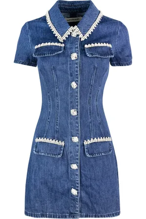 Self-Portrait Abito corto in denim blu