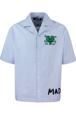 BARROW Camicia di cotone a righe blu