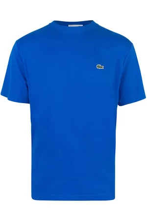 Lacoste T-shirt girocollo blu con ricamo