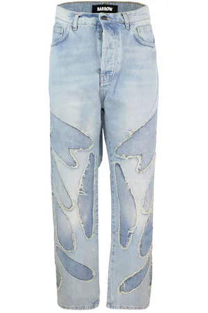 BARROW Jeans straight con patch in denim chiaro