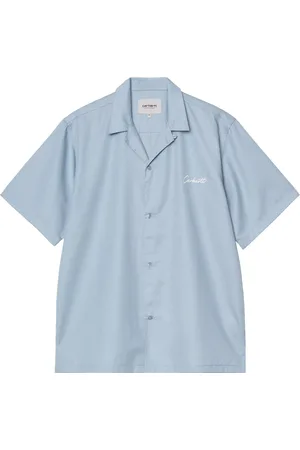Carhartt Camicia S/S Delray Frosted Blue/White