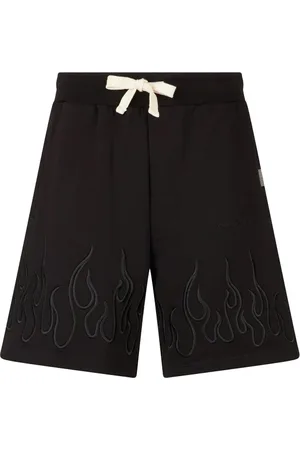 Vision Of Super Bermuda nero con fiamme ricamate
