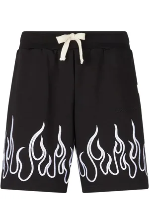 Vision Of Super Bermuda nero con fiamme ricamate