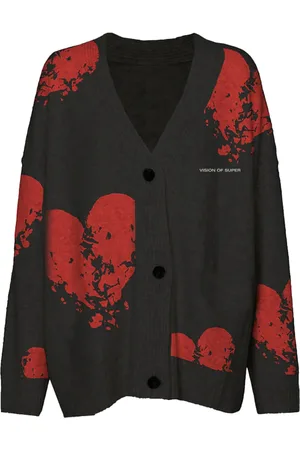 Vision Of Super Cardigan Jacquard Broken Heart nero
