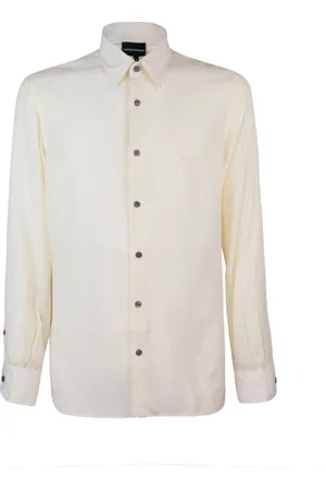 Emporio Armani Camicia ecrù con ricamo logo
