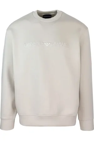 Emporio Armani Felpa con logo ecrù