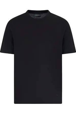 Emporio Armani T-shirt in jersey jacquard nera