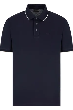 Emporio Armani Polo in piquet stretch blu