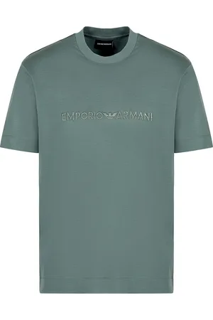 Emporio Armani T-shirt con ricamo logo verde