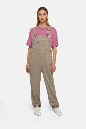 Dickies Salopette Classica Hickory Stripe In Denim Donna