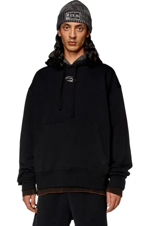Diesel Hoodie oversize con logo metallico Felpa Uomo