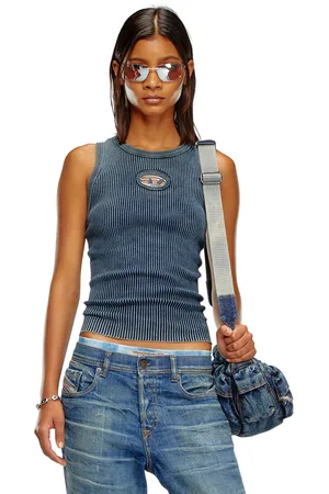 Diesel Canotta a coste con Oval D Tops Donna