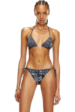 Diesel Top bikini con stampa denim Reggiseno Donna