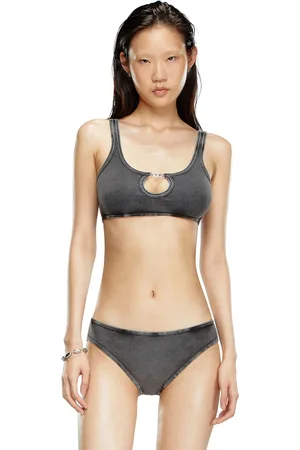 Diesel Bralette a coste con Oval D in metallo Reggiseno Donna