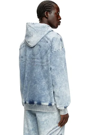 Diesel Felpa in Track Denim con Oval D Felpa Unisex