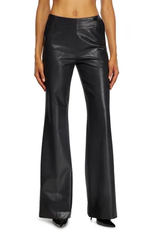 Diesel Pantaloni gessati con coating lucido Pantalone Donna