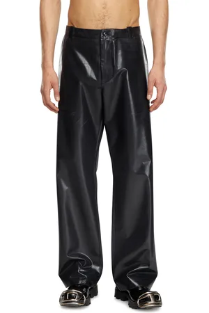 Diesel Pantaloni gessati con coating lucido Pantalone Uomo